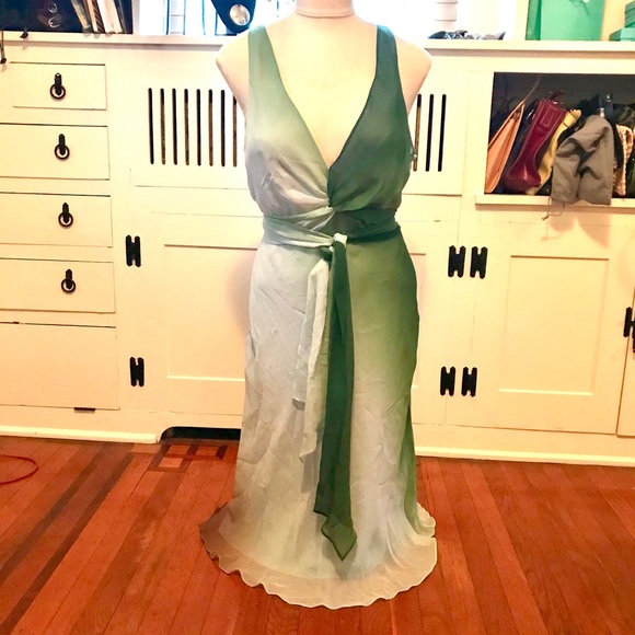 BCBGMaxAzria Dresses & Skirts - NWT BCBG MAXAZRIA Green & Brown Ombre Silk Dress